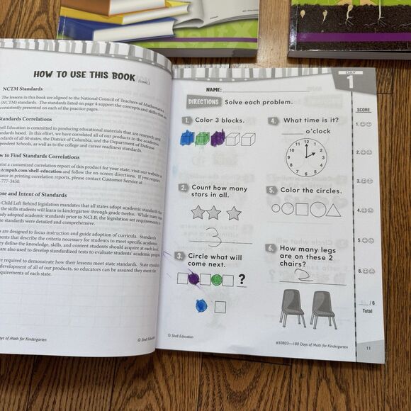 3 Homeschool Grade K Kindergarten WorkBooks 180 Days Of Reading Math Science - Picture 2 of 8